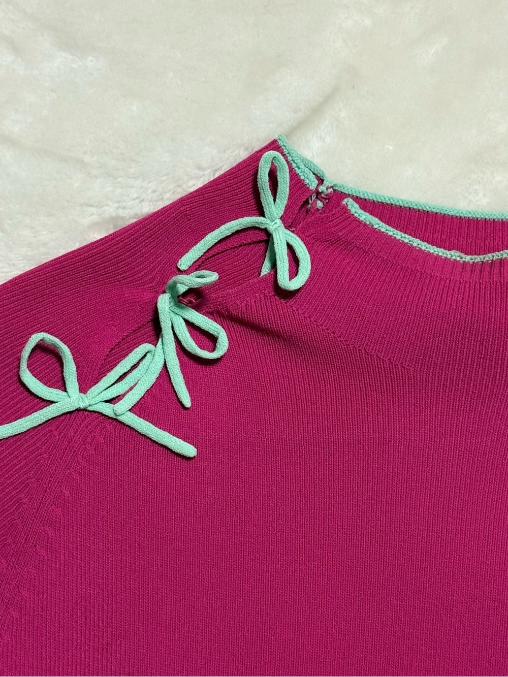 Zara Fuchsia Short-Sleeve Mini Dress with Shoulder Tie - Picture 4 of 4